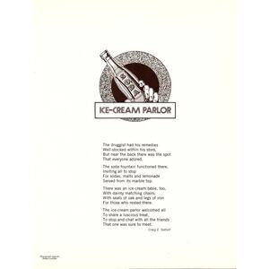 Ice Cream Parlor Craig E. Sathoff 1970s Poem Retro Kitsch Wall Art SF7